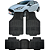 Jogo Tapete Automotivo 5 Peça Preto Borracha PVC Com Tunel New Fiesta - Imagem 1
