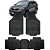 Jogo Tapete Automotivo 5 Peça Preto Borracha PVC Com Tunel Kia Sorento - Imagem 1