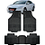 Jogo Tapete Automotivo 5 Peça Preto Borracha PVC Com Tunel Peugeot 508 - Imagem 1