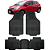 Jogo Tapete Automotivo 5 Peça Preto Borracha PVC Com Tunel Yaris Hatch - Imagem 1