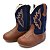 Bota Texana Infantil Unissex em Couro Cor Wisky e Azul - Modelo 1404 | Bili Bilu - Imagem 1