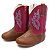 Bota Texana Infantil Feminina em Couro Cor Wisky e Pink - Modelo 1408 | Bili Bilu - Imagem 1