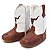 Bota Texana Infantil Unissex em Couro Cor Telha e Branco - Modelo 1312 | Bili Bilu - Imagem 1
