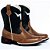 Bota Texana Infantil Unissex em Couro Cor Castor e Petróleo - Modelo 5006 | Bili Bilu - Imagem 1