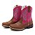 Bota Texana Infantil Feminina em Couro Cor Wisky e Pink - Modelo 5008 | Bili Bilu - Imagem 1