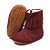 Bota Infantil Feminina em Couro com Franja Cor Marsala Cano Curto - Modelo 1814 | Bili Bilu - Imagem 3