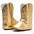 Bota Texana Infantil Feminina em Couro Cor Ouro - Modelo 1325 | Bili Bilu - Imagem 4