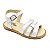 Sandália Infantil Feminina em Couro Cor Branco Perolizado - Modelo 4102 | Bili Bilu - Imagem 1