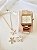Kit Relogio folheado - relogio + cordão +brincos - Imagem 1