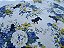 Black Cat in Blue Flowers. Linho+Alg Japonês. (50x55cm) - Imagem 2