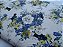 Black Cat in Blue Flowers. Linho+Alg Japonês. (41x55cm) - Imagem 3
