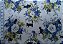 Black Cat in Blue Flowers. Linho+Alg Japonês. (50x55cm) - Imagem 4