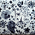 SilverB/W.Flower.Alg+Linho.Japon. 50x110cm - Imagem 1