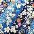 Blue Sakura. Algodão Japonês Douradinho Encorpado. 50x110cm - Imagem 1