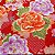 Botan Flower. Douradinho 100% Algodão Japonês(49x110cm) - Imagem 3