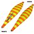 Isca Artificial Metal Jig Tamiarana 130gr 13cm listrado amarelo e laranja - Imagem 1