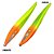 Isca Artificial Metal Jig Lamina 140g 18cm cab. laranja corpo amarelo holográfico - Imagem 1