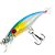 ISCA MINNOW MEIA AGUA DEYU 9CM 8GR AZUL MARINHO E BRANCO - Imagem 1