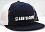 BONE SHIMANO AZUL/BRANCO LOGO BRANCO TELA - Imagem 1