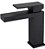 Torneira Banheiro Misturador Bica Baixa Quadrada Em Metal Preto Fosco - Imagem 1