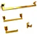 Acessorios  Banheiro 4 Peças Slim Dourado Brilho - Imagem 1