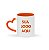 CANECA CERÂMICA 325ML ALÇA DE CORAÇÃO E INTERIOR COLORIDO - PERSONALIZE - Imagem 1