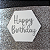 Topo Frontal Happy birthday em Acrílico Espelhado - Modelo Hexagonal - 6 Unidades - Imagem 10