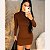 Vestido Suplex Feminino Gola Alta Manga Comprida Sereia Moda Blogueira Gringa - Imagem 3