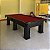 Mesa de Bilhar Oficial Madeira Maciça Cor Preta Tecido Vermelho 2,84 x 1,57 - Imagem 5