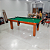 Mesa de Bilhar Slim Madeira Maciça Cor Imbuia Tecido Verde 2,20 x 1,20 - Imagem 5