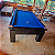 Mesa de Sinuca Atrativo Gaveta Cor Preta Brilho 2,40 x 1,40 Tecido Azul - Imagem 4