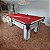 Mesa de Bilhar Charme Cor Carvalho Montreal Tecido Vermelho 2,20 x 1,20 - Imagem 1