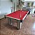 Mesa de Bilhar Charme Cor Carvalho Montreal Tecido Vermelho 2,20 x 1,20 - Imagem 2