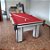 Mesa de Bilhar Charme Cor Carvalho Montreal Tecido Vermelho 2,20 x 1,20 - Imagem 6