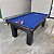 Mesa de Bilhar Diver Madeira Maciça Cor Preta Tecido Azul 2,20 x 1,20 - Imagem 1