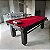 Mesa de Bilhar Diver Madeira Maciça Cor Preta Tecido Vermelho 2,20 x 1,20 - Imagem 1