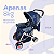 Carrinho Bebê Passeio Reclinável Reversível Mosquiteiro Bamboo Azul Marinho + Bolsa - Imagem 6