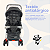 Carrinho Bebê Passeio Reclinável Reversível Mosquiteiro Bamboo Preto + Bolsa - Imagem 5