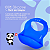Babador De Bebê Silicone com Bolso Impermeável Avental - Azul - Imagem 3
