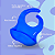 Babador De Bebê Silicone com Bolso Impermeável Avental - Azul - Imagem 5