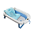 Banheira Retrátil Bebê Portátil Infantil Compacta Antiderrapante com Almofada de Banho Azul - Imagem 1