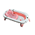 Banheira Retrátil Bebê Portátil Infantil Compacta Antiderrapante com Almofada de Banho Rosa - Imagem 1