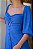 Vestido azul busto franzido e manga - Imagem 7