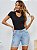 Short Jeans Lavagem  Botão Simples ocasional. - Imagem 5