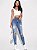 Calça Jeans  Cintura Alta Botão Bolso Raw Hem Rasgado Zíper Simples - Imagem 7