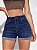 Short Jeans Cintura Natural Botão Bolso Zíper Simples . - Imagem 2