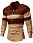 Camisa Masculina Manga Comprida Botões na Frente Bloco de Cores Ocasional - Imagem 5