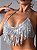 Top Cropped Cabresto de Biquíni Lantejoula Acabamento de Franja Amarrar - Imagem 4