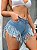 Shorts Jeans Acabamento de Franja Bolso Inclinado - Imagem 6