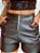 Conjunto Cropped Top alça Paetê e Bermuda Couro zíper frontal - Imagem 2